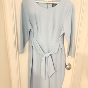 Adrianna Papell Light Blue Long Sleeve Dress